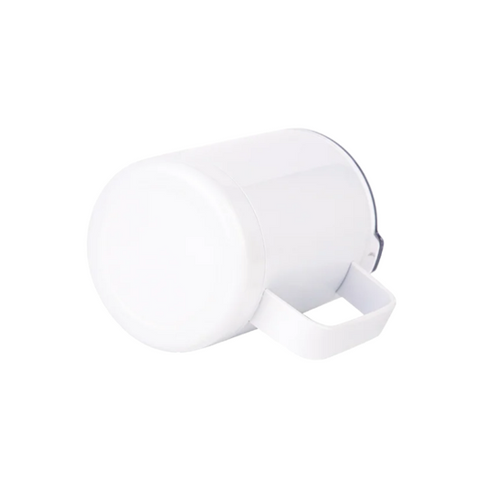 Vaso Blanco de Acero Inoxidable con Tapa – 12 oz (360 ml)
