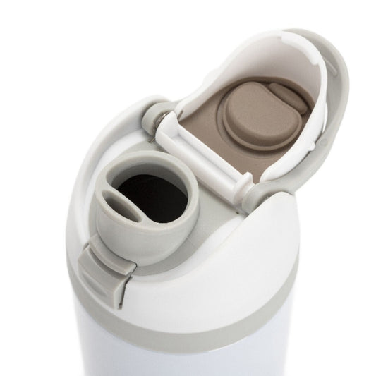 Vaso Deportivo Blanco de Acero Inoxidable con Sorbete y Tapa – 24 oz / 720 ml