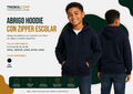 Hoodie con Zíper Escolar Personalizado | Bordado, DTF y Sublimación R.D.