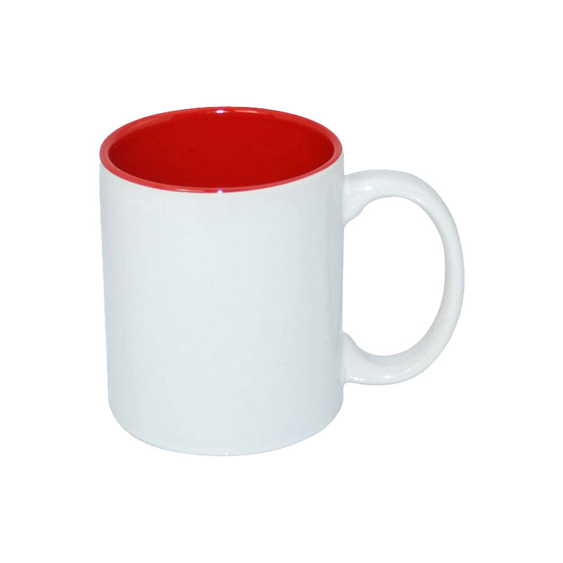 Taza Blanca para Sublimación con Interior de Color – 11 oz