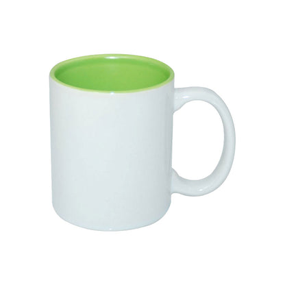 Taza Blanca para Sublimación con Interior de Color – 11 oz