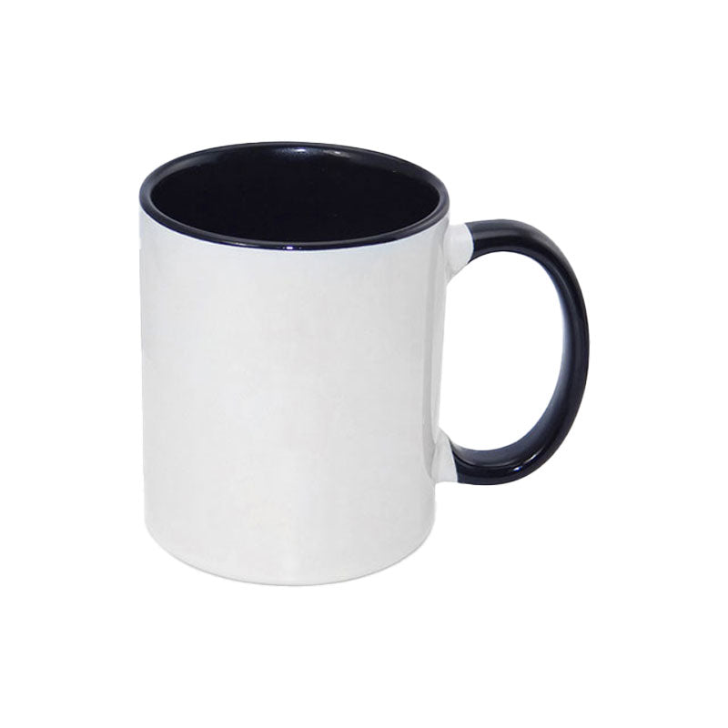 Taza Blanca para Sublimación con Interior y Asa de Color – 11 oz