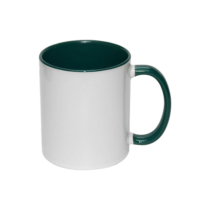 Taza Blanca para Sublimación con Interior y Asa de Color – 11 oz