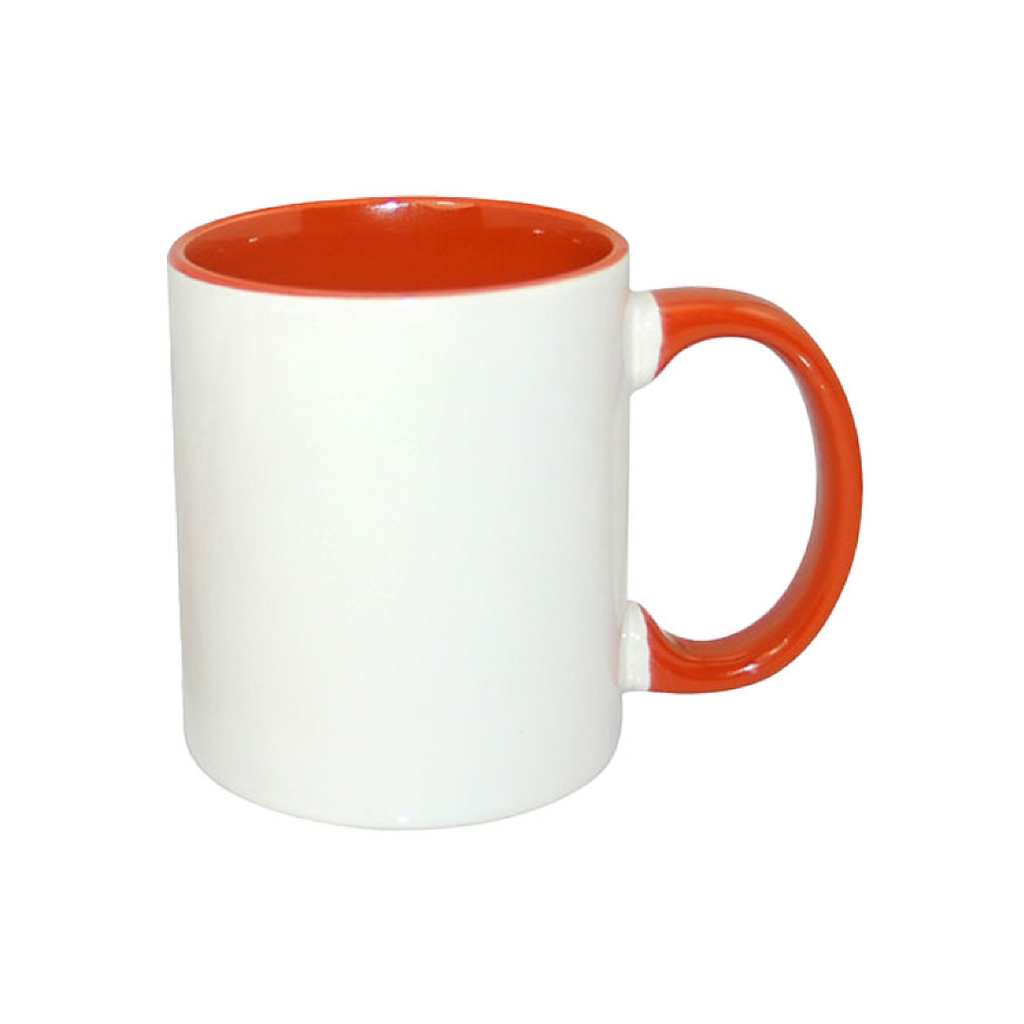 Taza Blanca para Sublimación con Interior y Asa de Color – 11 oz