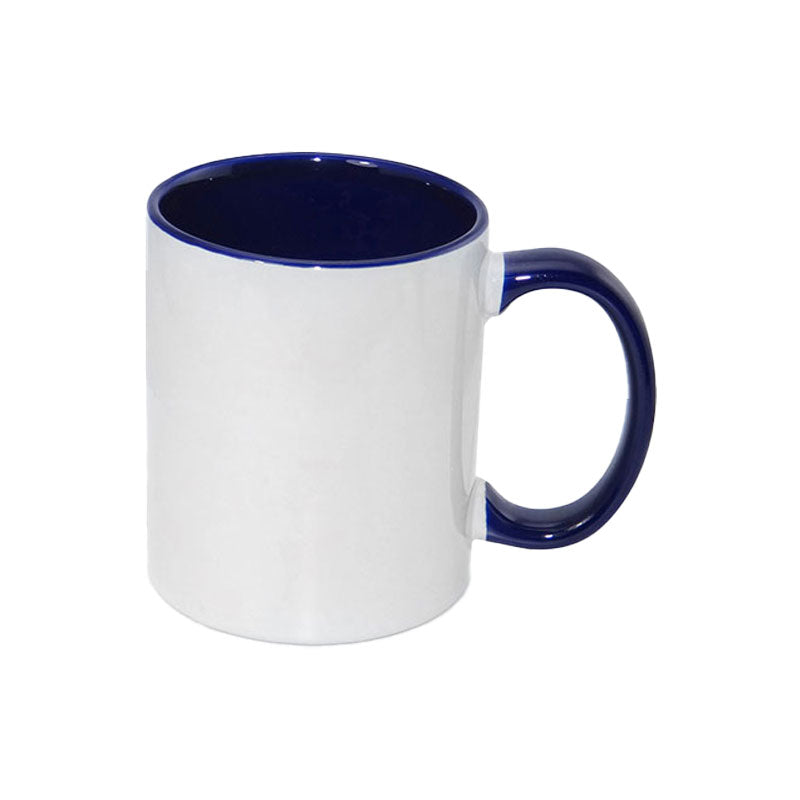 Taza Blanca para Sublimación con Interior y Asa de Color – 11 oz