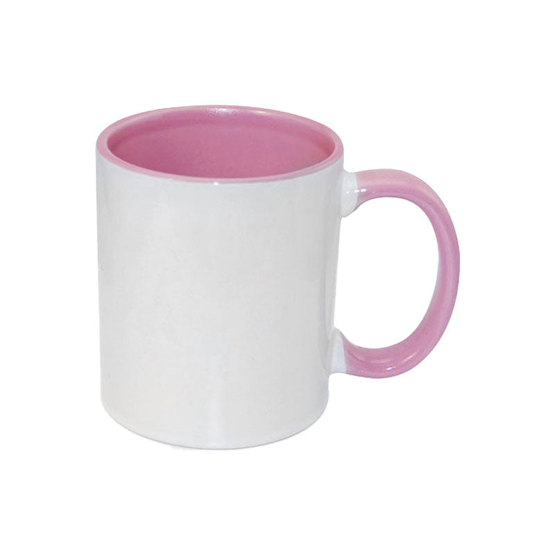 Taza Blanca para Sublimación con Interior y Asa de Color – 11 oz