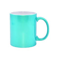 Taza Brillante Metalizada Verde Claro para Sublimación – 11 oz