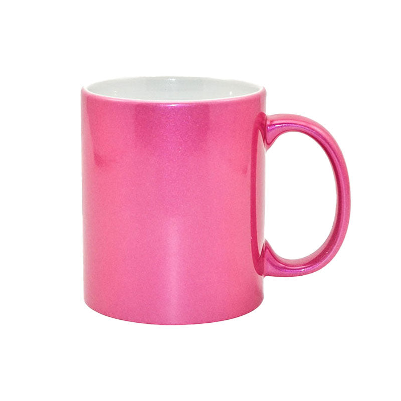 Taza Brillante Metalizada Fucsia para Sublimación – 11 oz