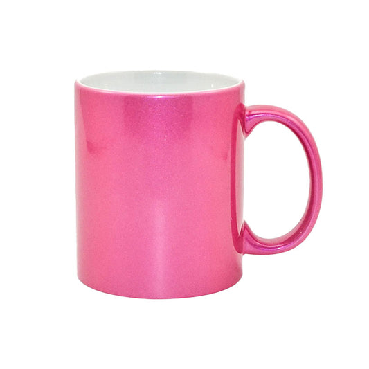 Taza Brillante Metalizada Fucsia para Sublimación – 11 oz