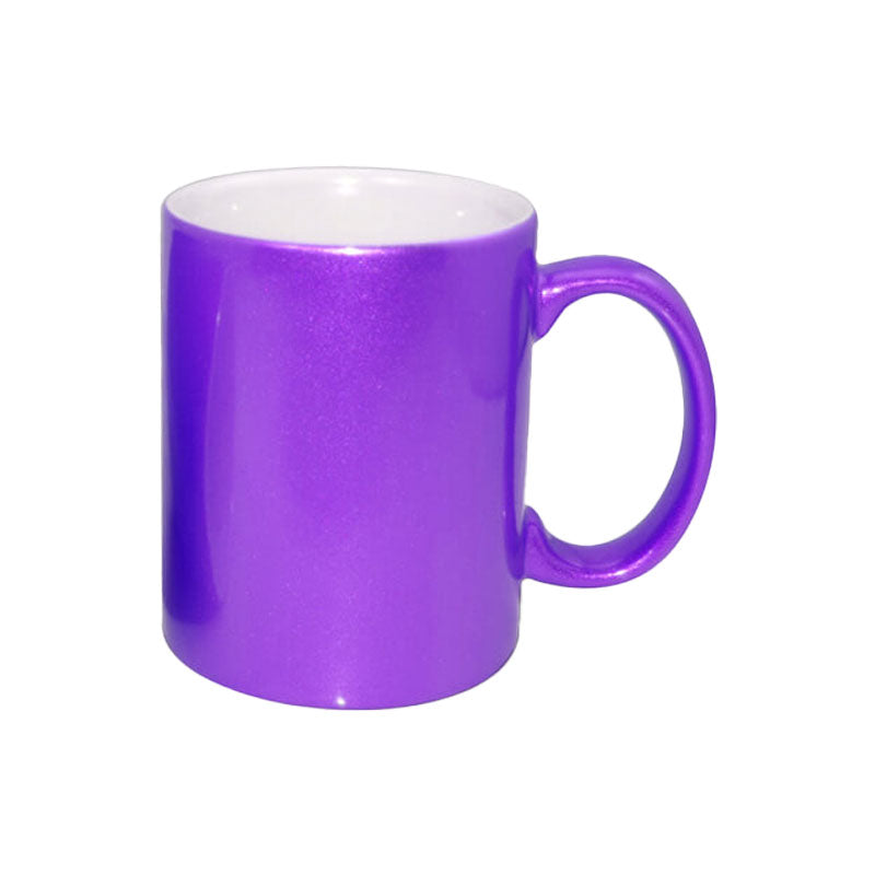 Taza Brillante Metalizada Morada para Sublimación – 11 oz