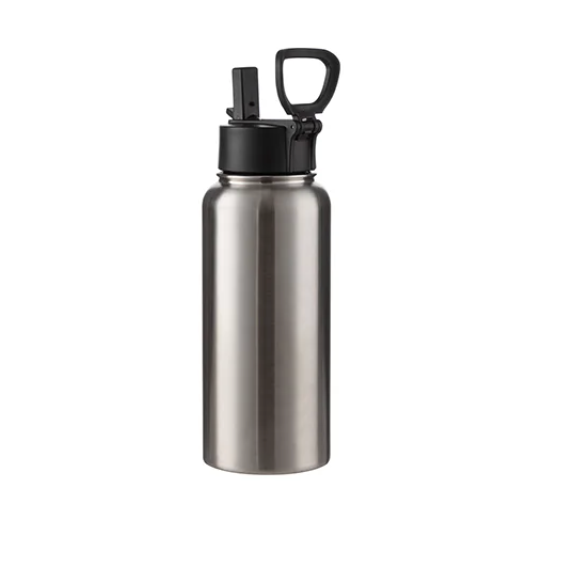 Botella de Agua Silver de Acero Inoxidable con Tapa Portátil – 32 oz / 950 ml