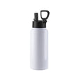 Botella de Agua Blanca de Acero Inoxidable con Tapa Portátil – 32 oz / 950 ml