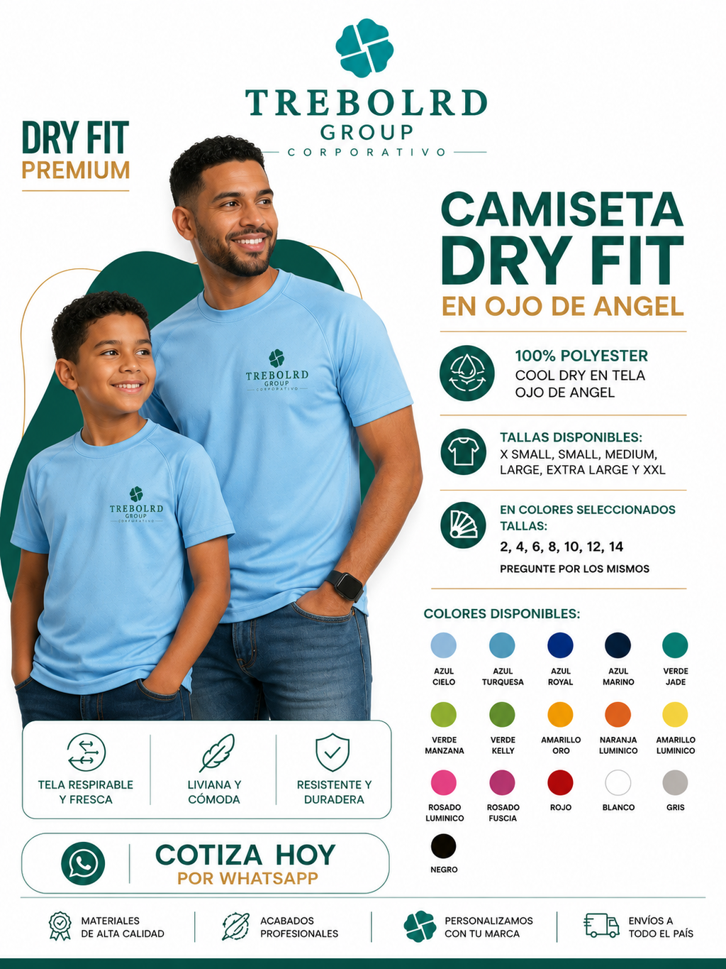 Camisetas Dry Fit Personalizadas con Bordado o Sublimación | Uniformes Corporativos RD