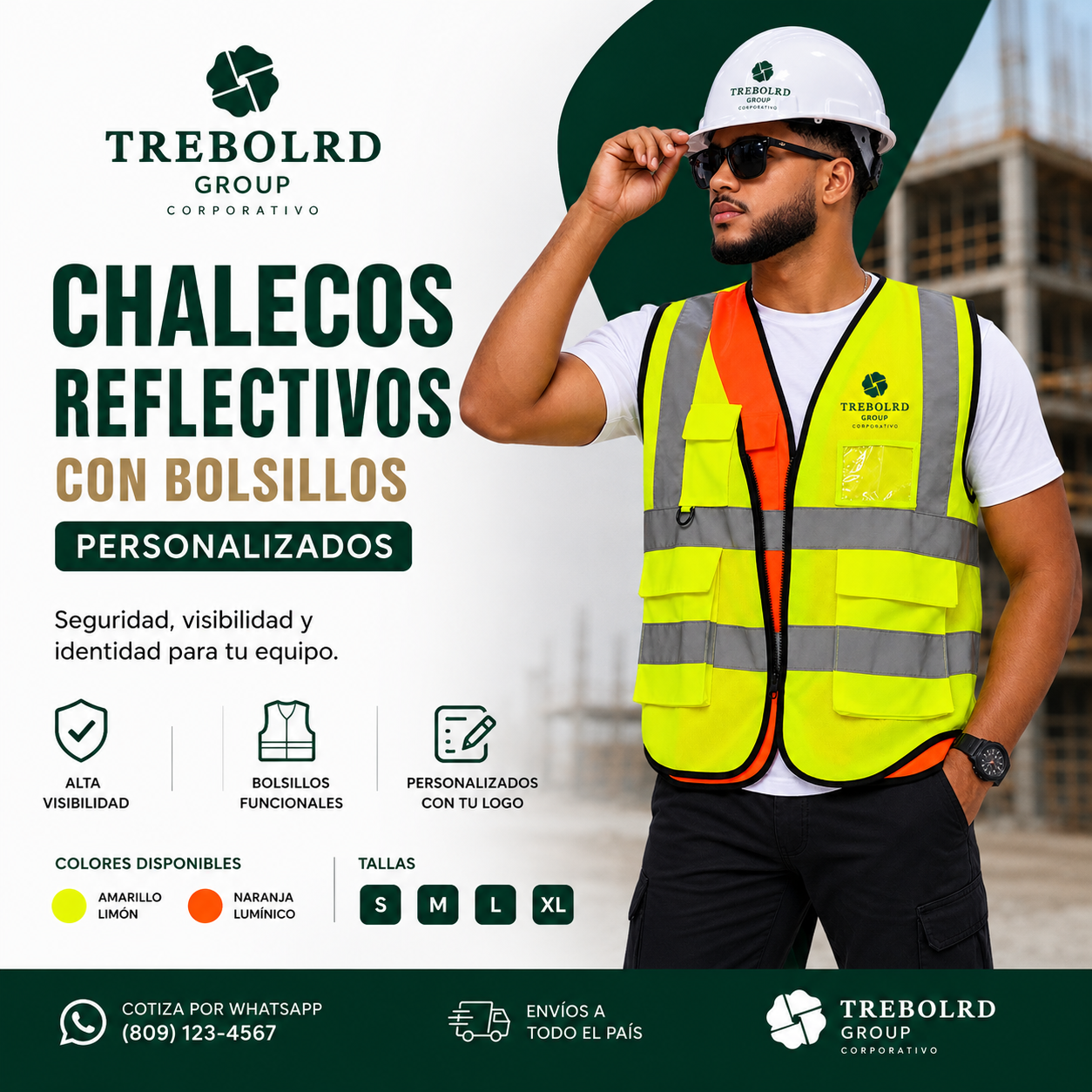 Chalecos reflectivos con bolsillos Personalizados