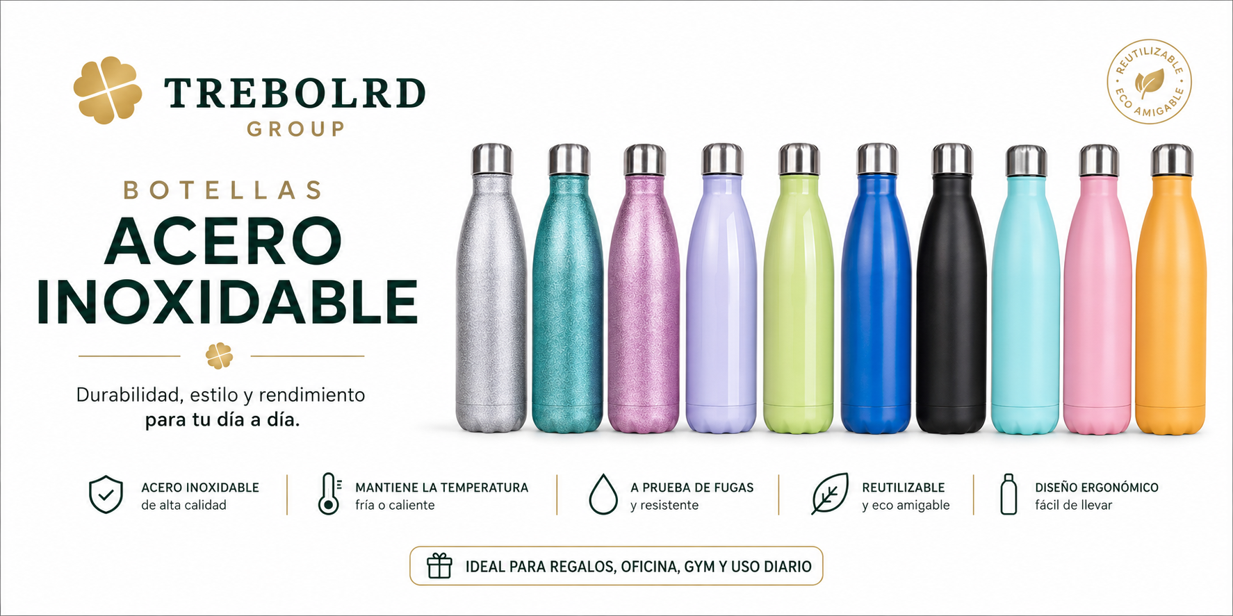 Botella de Acero Inoxidable Personalizada 17 oz (500 ml)