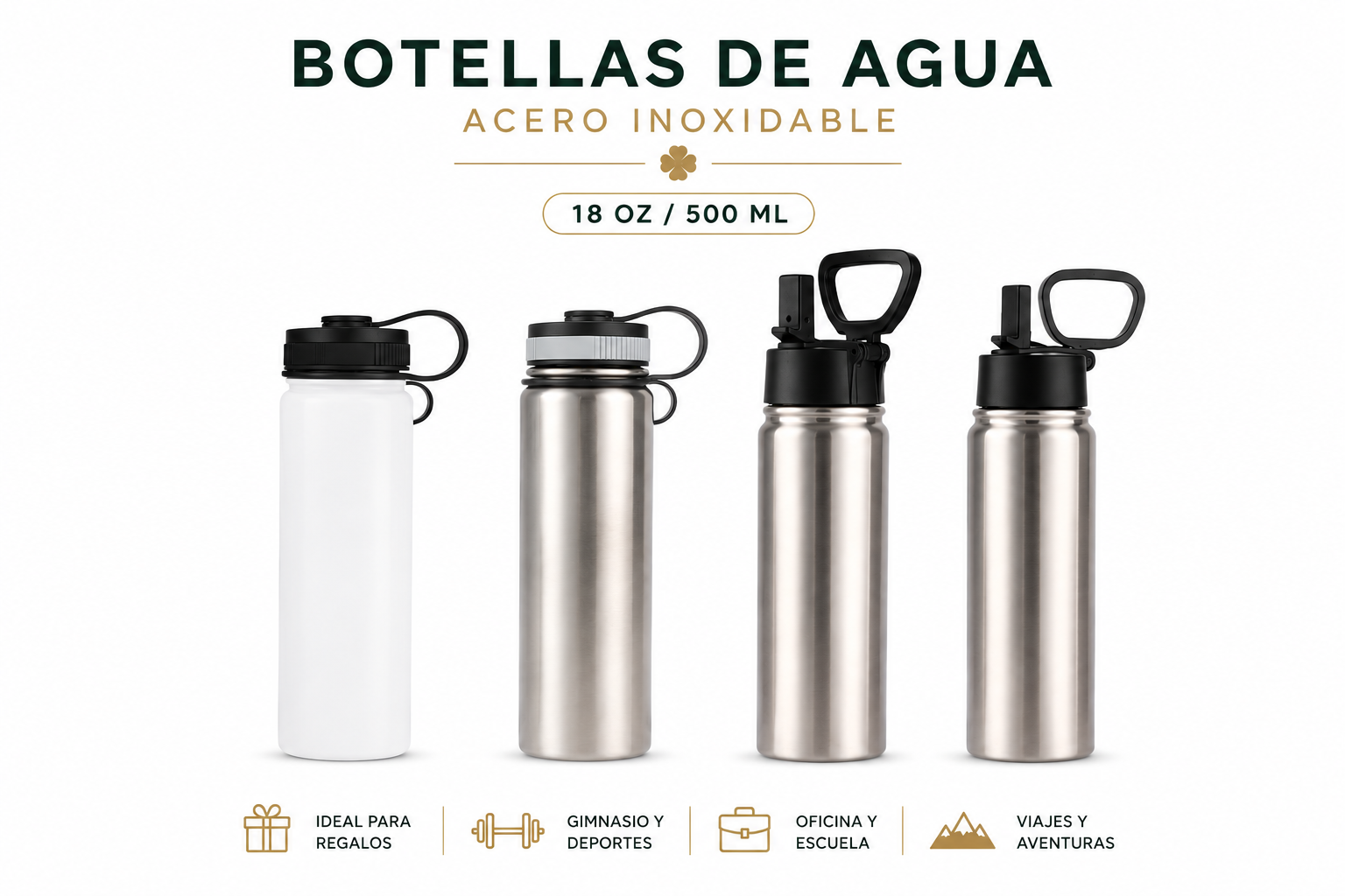 Botella de Agua Personalizada 18 oz (550 ml)
