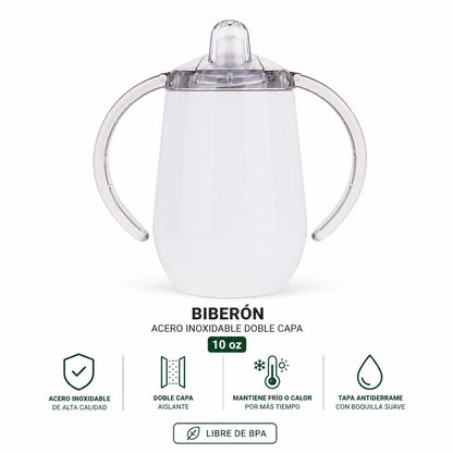 Biberón de Acero Inoxidable Personalizable 10 oz (300 ml) – Doble Capa