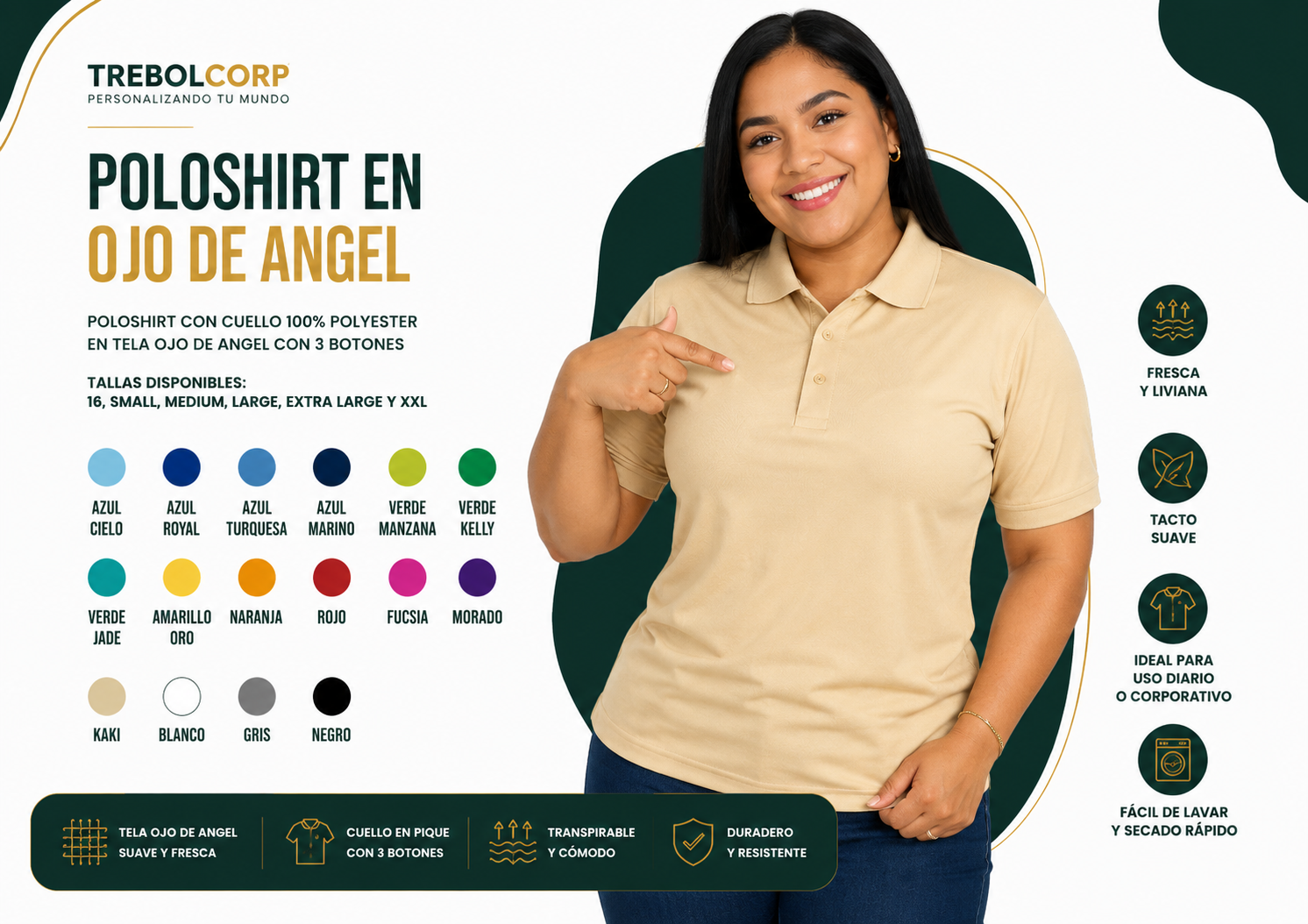 Poloshirt en Ojo de Ángel Personalizado | Bordado, DTF y Sublimación R.D.