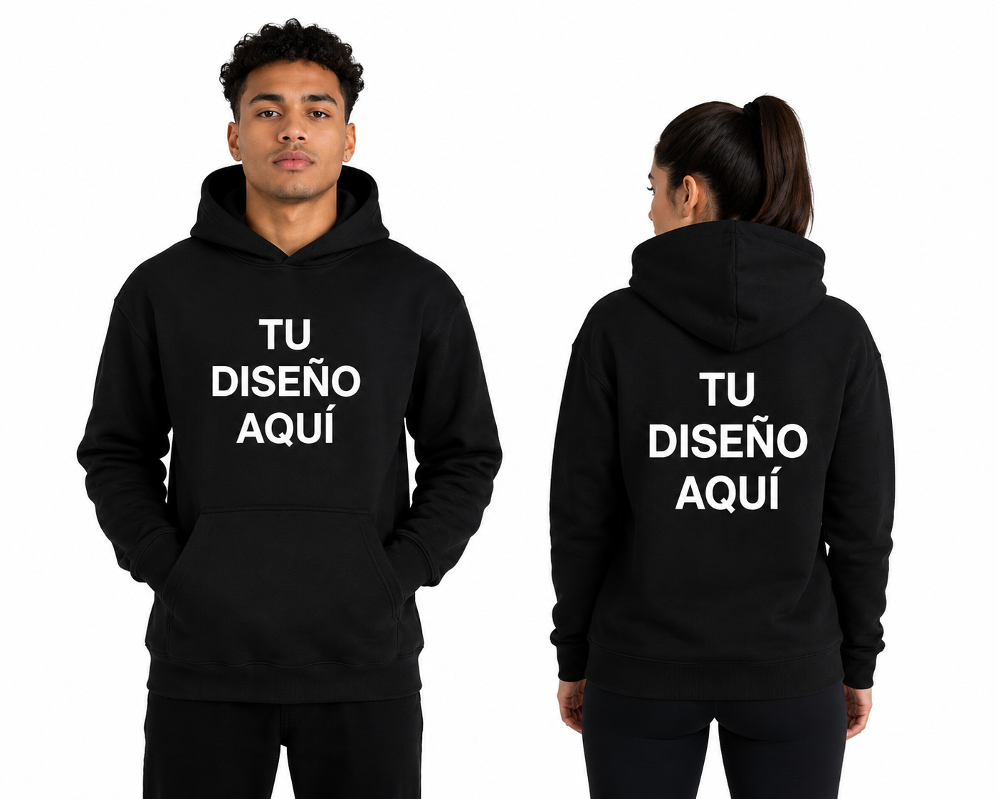 Hoodie Sin Zíper Personalizado | Unisex Premium