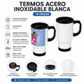 Termo de Acero Inoxidable Blanco 14 oz