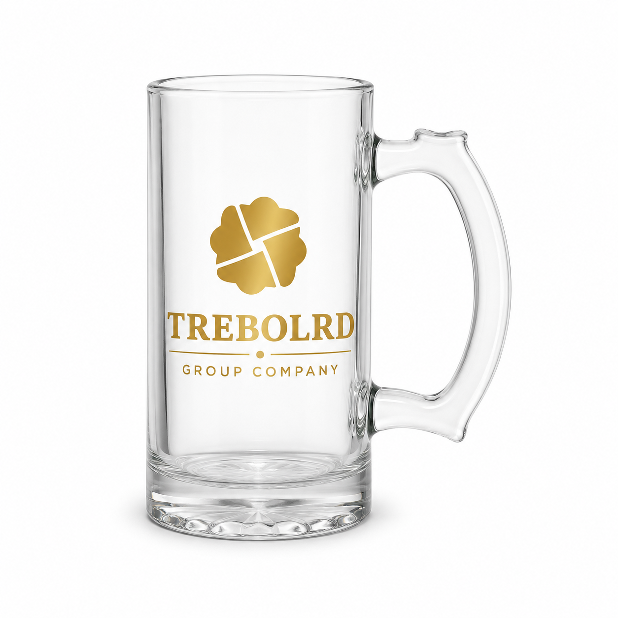 Jarra de Cerveza de Cristal para Sublimación con Parcho – 16 oz (7.8 × 16 cm)