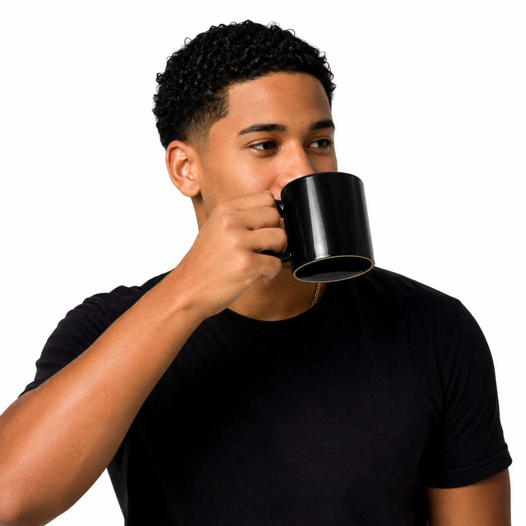 Taza Full Color Negra para Sublimación – 11 oz (8.2 × 9.5 cm)