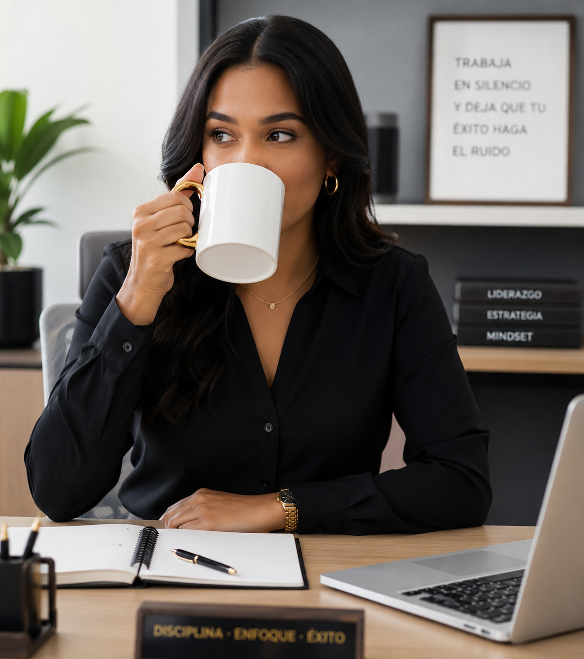 Taza de Cerámica Blanca con Asa Dorada para Sublimación – 11 oz