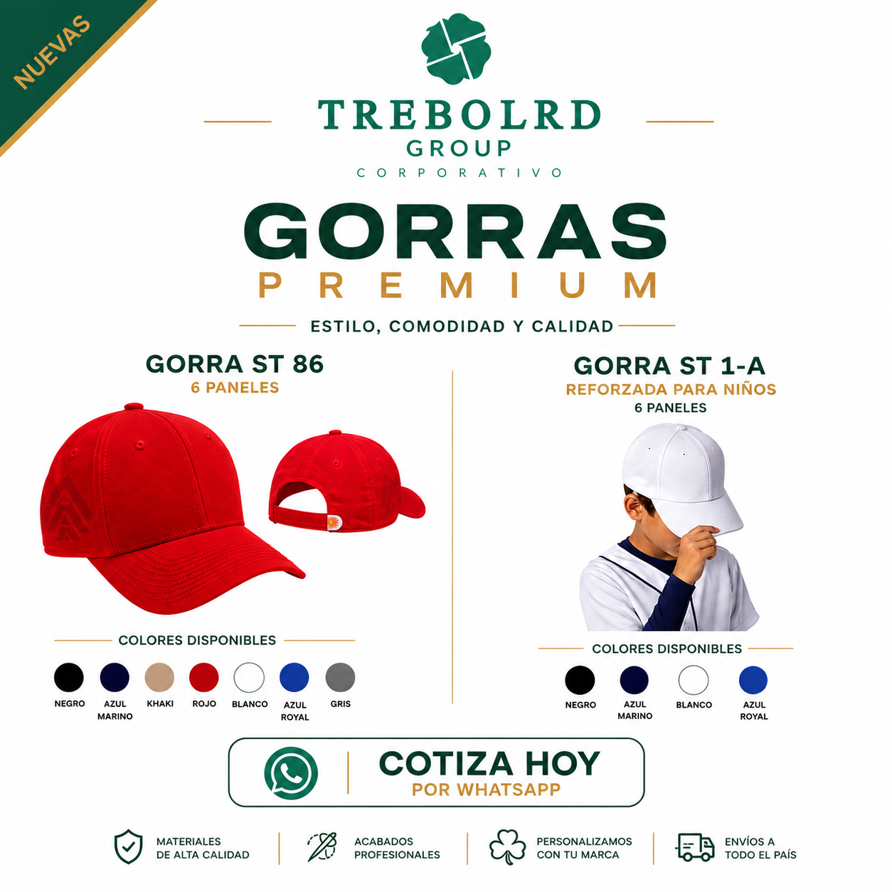 Gorra para Niños Personalizada | 6 Paneles