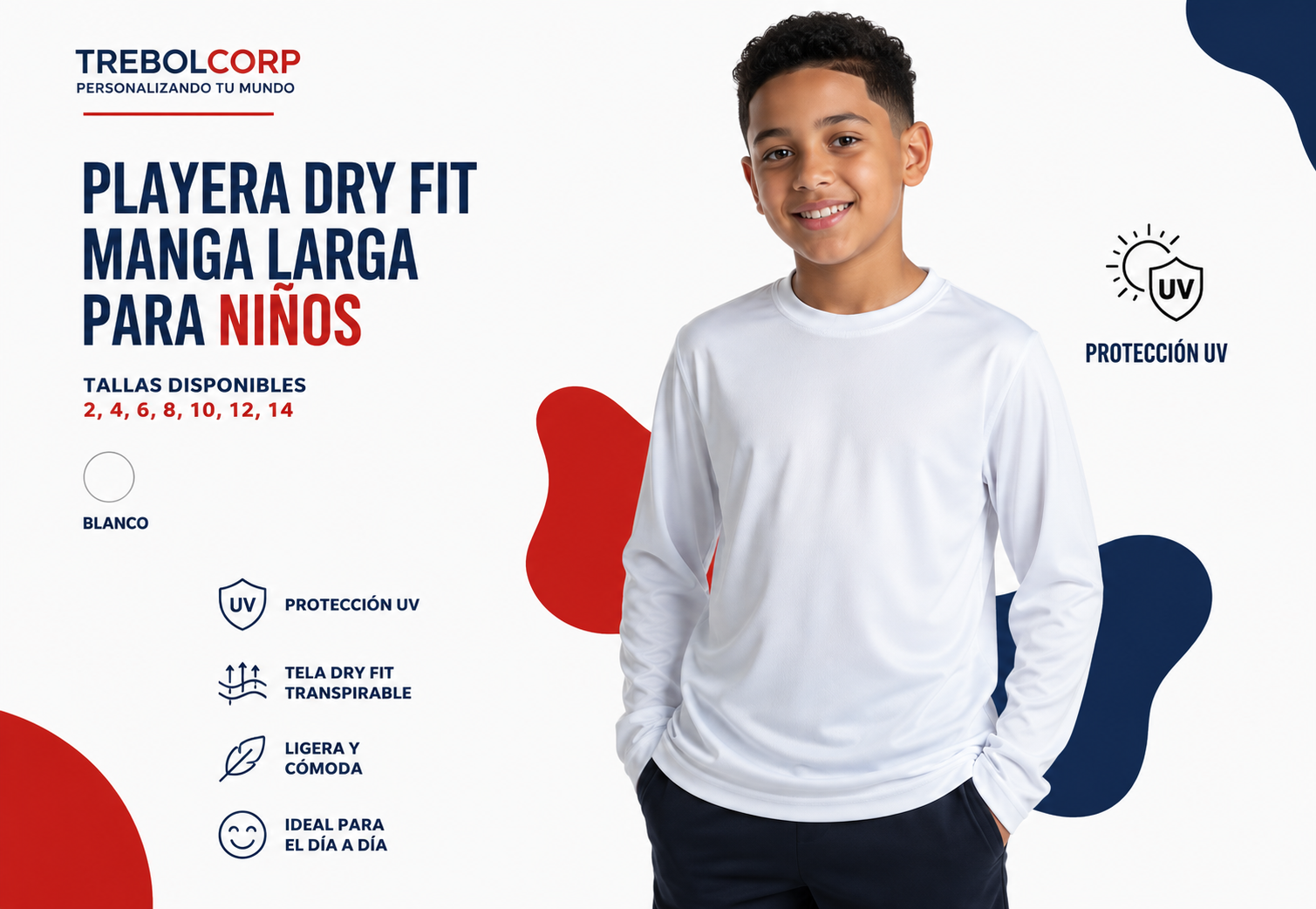 Camiseta Playera Dry Fit Manga Larga Personalizado | Bordado, DTF y Sublimación R.D.