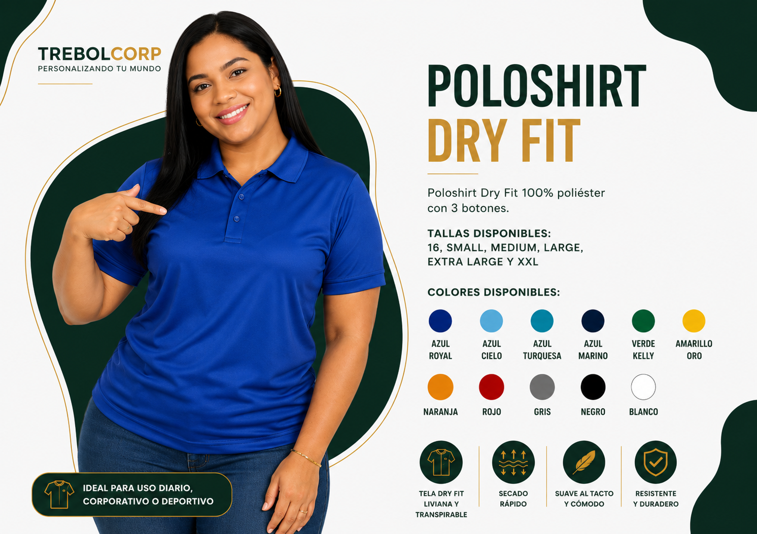 Poloshirt Dry Fit Personalizado | Bordado, DTF y Sublimación R.D.