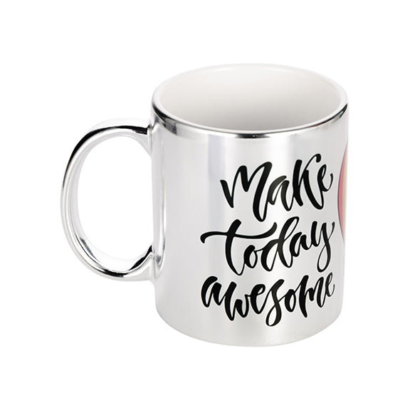 Taza de Cerámica Plateada 11 oz para Sublimación