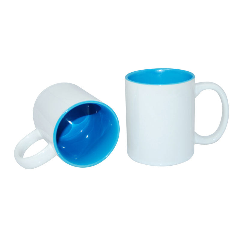 Taza Blanca para Sublimación con Interior de Color – 11 oz
