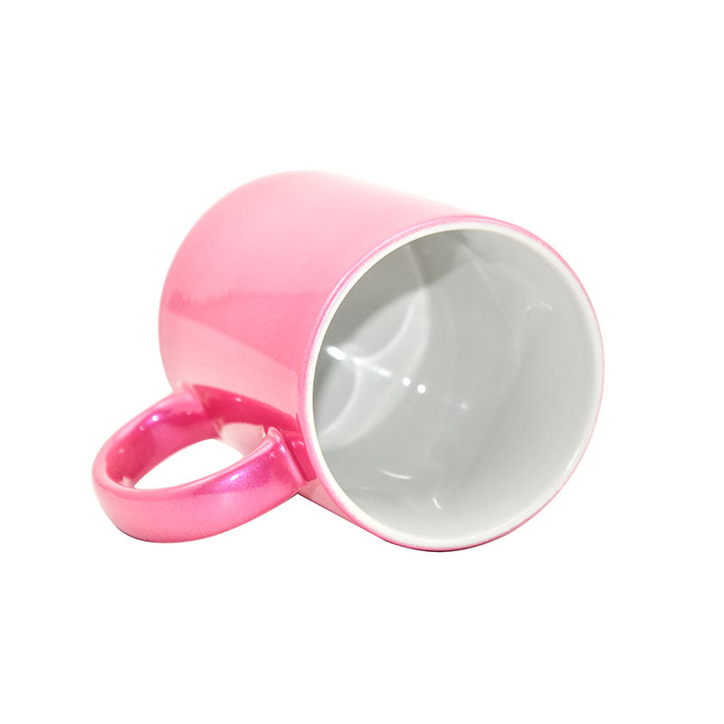 Taza Brillante Metalizada Fucsia para Sublimación – 11 oz