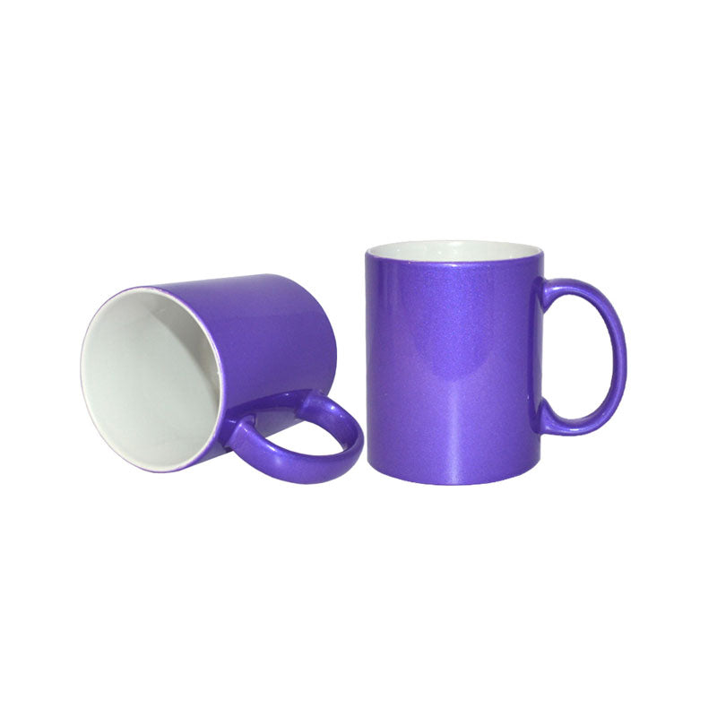 Taza Brillante Metalizada Morada para Sublimación – 11 oz