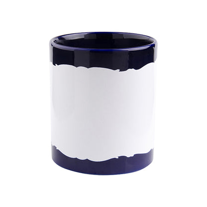Taza Full Color Azul Oscuro con Área Blanca para Sublimación – 11 oz