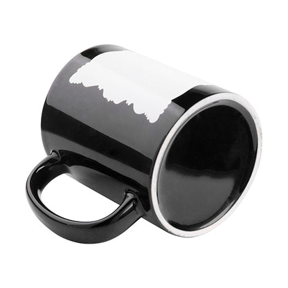 Taza Full Color Negra con Área Blanca para Sublimación – 11 oz