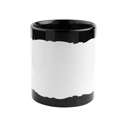 Taza Full Color Negra con Área Blanca para Sublimación – 11 oz