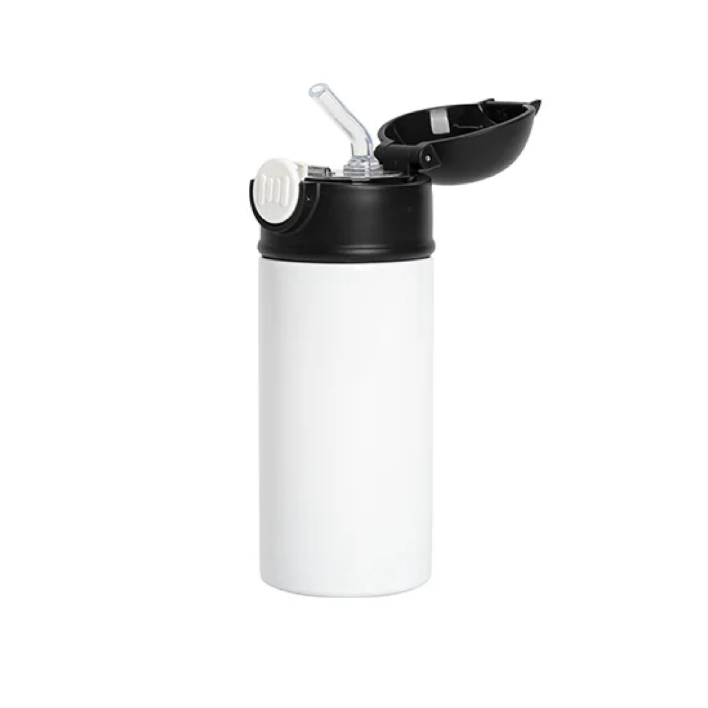 Termo Blanco de Acero Inoxidable con Tapa y Sorbete – 12 oz / 360 ml