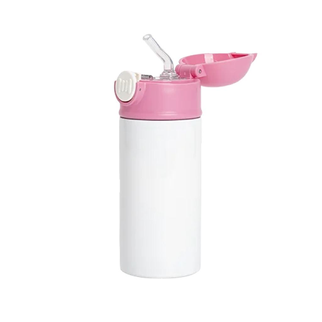 Termo Blanco de Acero Inoxidable con Tapa y Sorbete – 12 oz / 360 ml