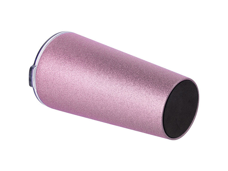 Vaso Glitter Pink de Acero Inoxidable para Sublimación con Tapa – 16 oz