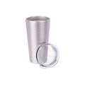 Vaso Glitter Silver Acero Inoxidable para Sublimación 16 oz con Tapa