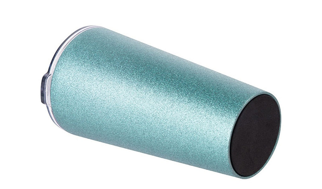 Vaso Glitter Verde Aqua de Acero Inoxidable para Sublimación con Tapa – 16 oz