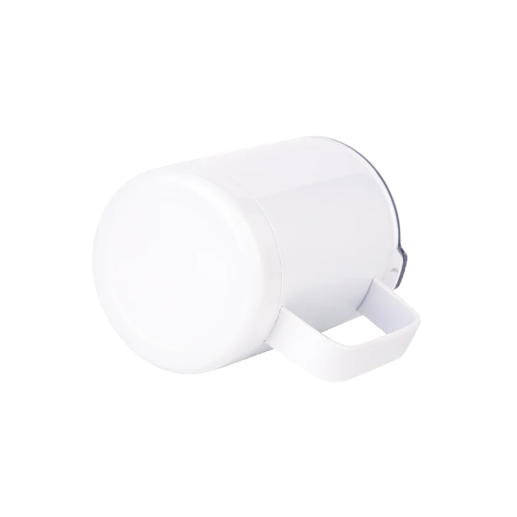 Vaso Blanco de Acero Inoxidable con Tapa Personalizable – 12 oz (360 ml)