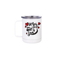 Vaso Blanco de Acero Inoxidable con Tapa Personalizable – 12 oz (360 ml)