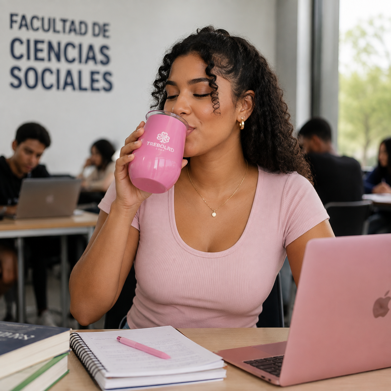 Vaso Rosado Acero Inoxidable Doble Capa 12onz