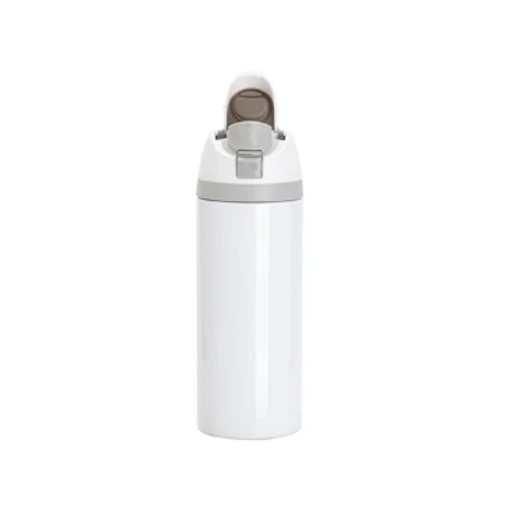 Vaso Deportivo Blanco de Acero Inoxidable con Sorbete y Tapa Sublimable– 24 oz / 720 ml