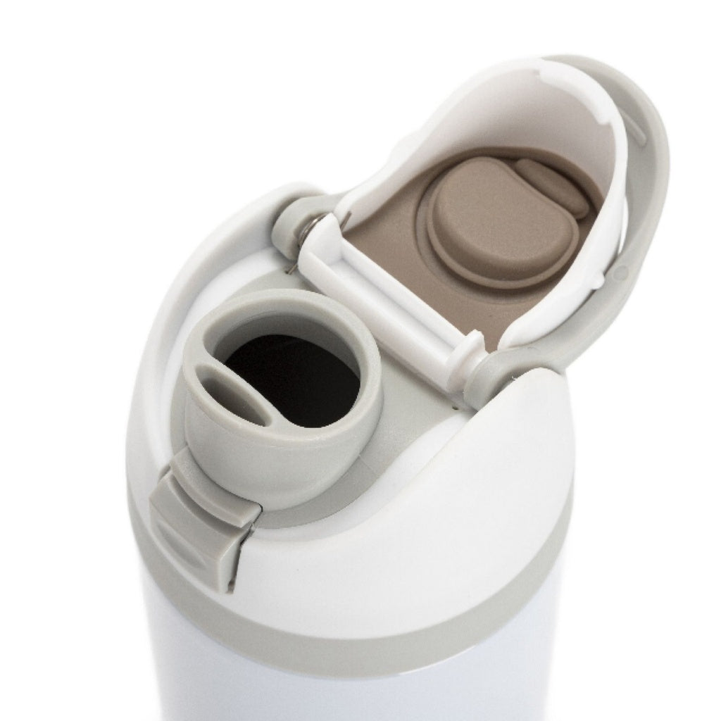 Vaso Deportivo Blanco de Acero Inoxidable con Sorbete y Tapa Sublimable– 24 oz / 720 ml