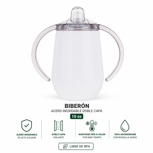 Biberón de Acero Inoxidable Personalizable 10 oz (300 ml) – Doble Capa