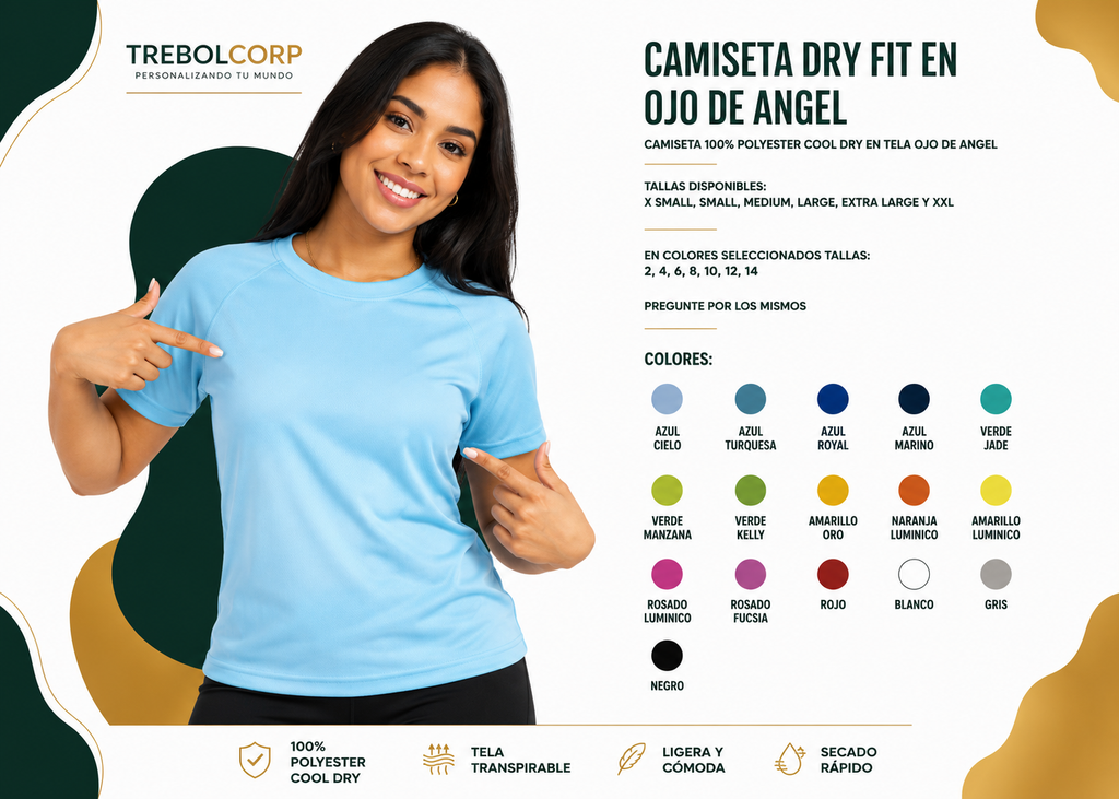 Camisetas Dry Fit Personalizadas con Bordado o Sublimación | Uniformes Corporativos RD