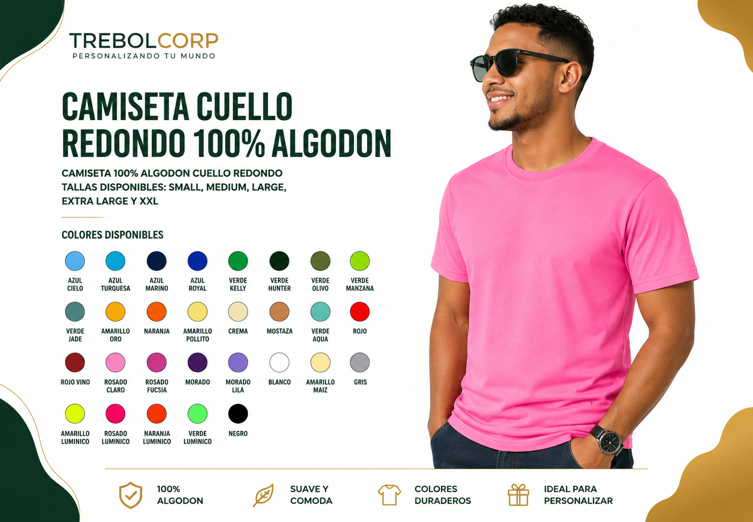 Camiseta Personalizada 100% Algodón Premium Unisex | Impresión DTF y Bordado